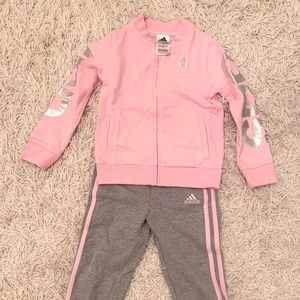 Adidas set, pink and gray size 5